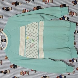 VTG GREAT LAKES KNIT GRANDMA COLLARED SWEATSHIRT BUTTERFLY USA MADE